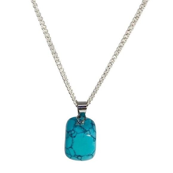 ASW Turquoise & Sterling 925 Silver Necklace - Picture 3 of 10